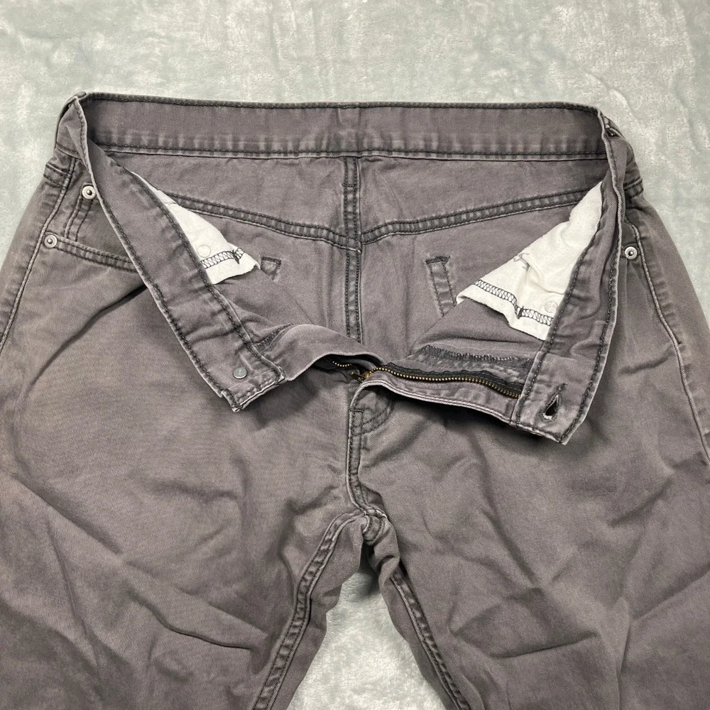 Levi's 514 Straight Fit Pants Mens 34x30 Gray Cotton Casual Twill‎ Trousers